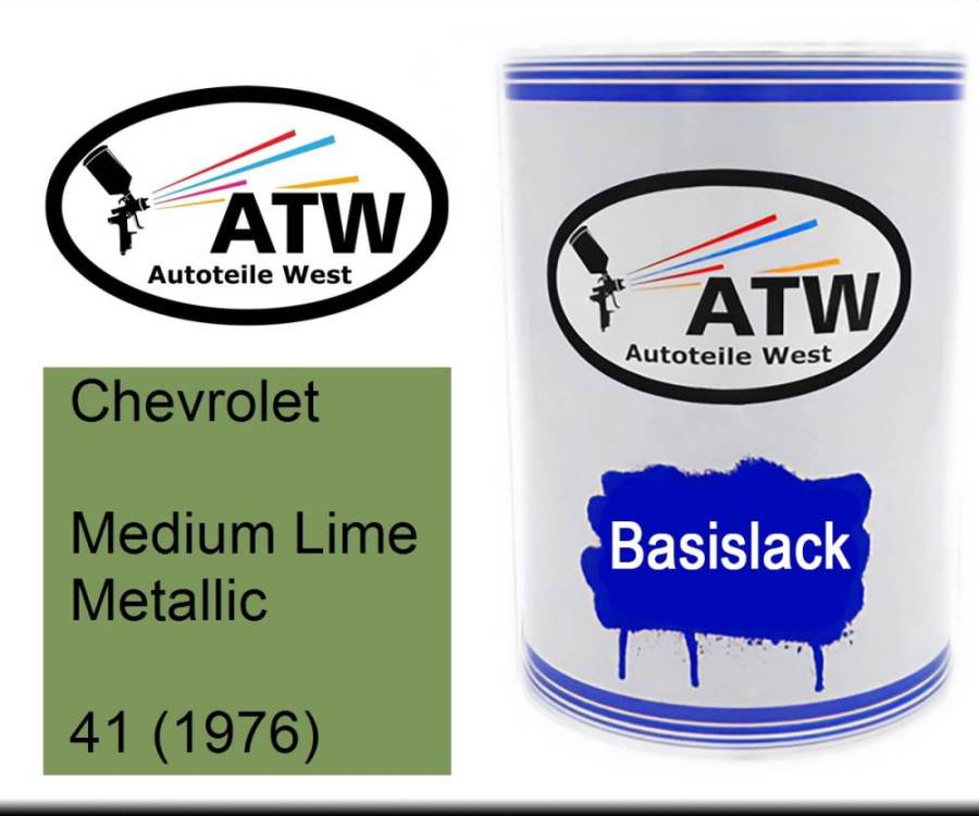 Chevrolet, Medium Lime Metallic, 41 (1976): 500ml Lackdose, von ATW Autoteile West.